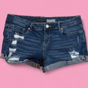 Aeropostale Women's Distressed Blue Jean Shorts